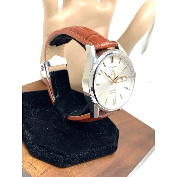 Tag Heuer Carrera Calibre 5 Men's Watch WAR201D-1 Swiss Automatic Brown Leather - Picture 14 of 14